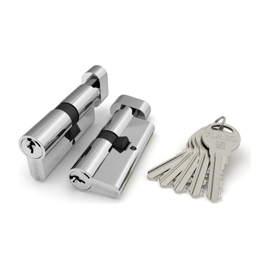Цилиндровый механизм (R302/60) R3002Knob60(25+10+25) CP хром 5Key с вертушкой