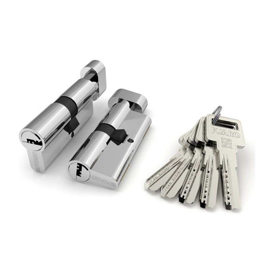 Дверная фурнитура Цилиндровый механизм (R602/90) R6002Knob90(35+10+45) CP хром 5Key с вертушкой
