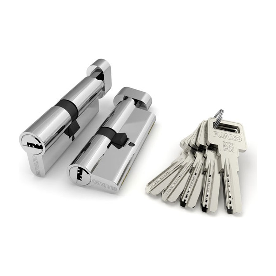 Цилиндровый механизм (R602/90) R6002Knob90(40+10+40) CP хром 5Key с вертушкой