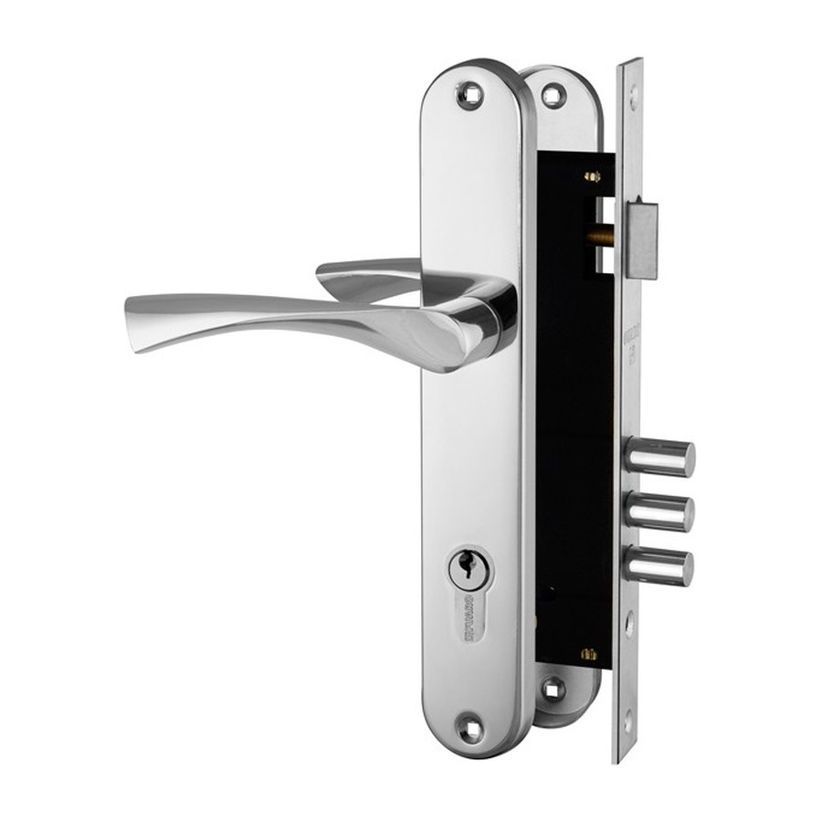 Замок Цилиндровый Fuaro (Фуаро) с в комплекте с ручкой LOCKSET.9011 (SET F9011) CP хром