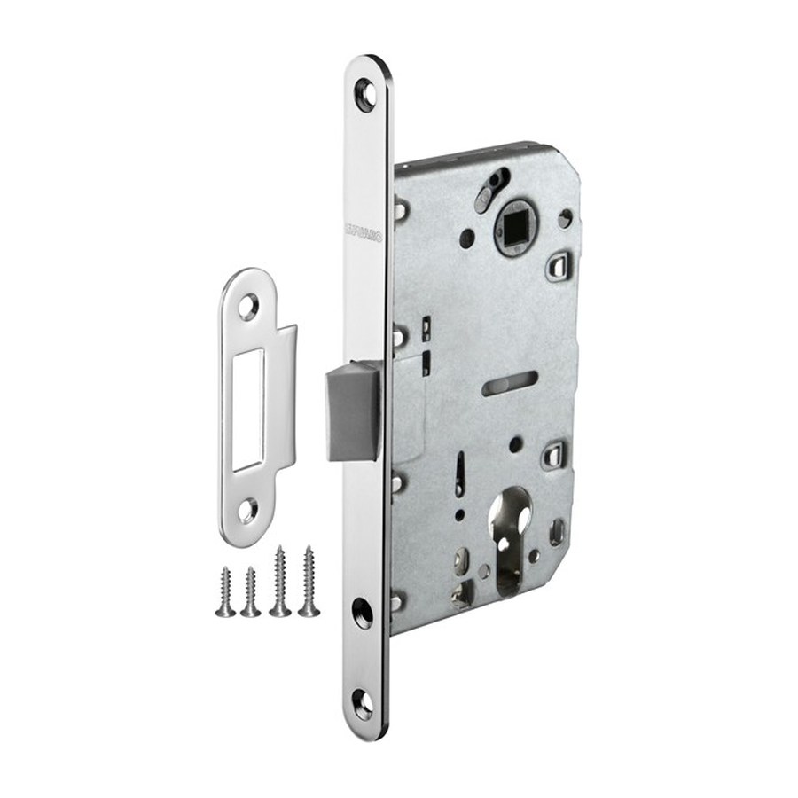 Корпус врезного замка c защёлкой PLASTP85C-50 (P85C-50) CP хром