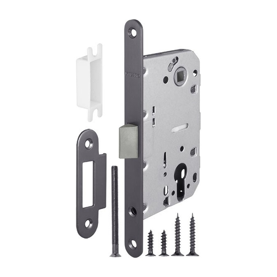 Корпус врезного замка c защёлкой PLASTP85C-50 (P85C-50) GR графит