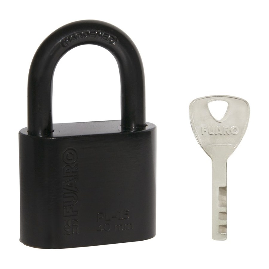Дверная фурнитура Замок навесной PL-WEATHER-1540 Black 4 fin key ( PL-15-40) диск. /блистер