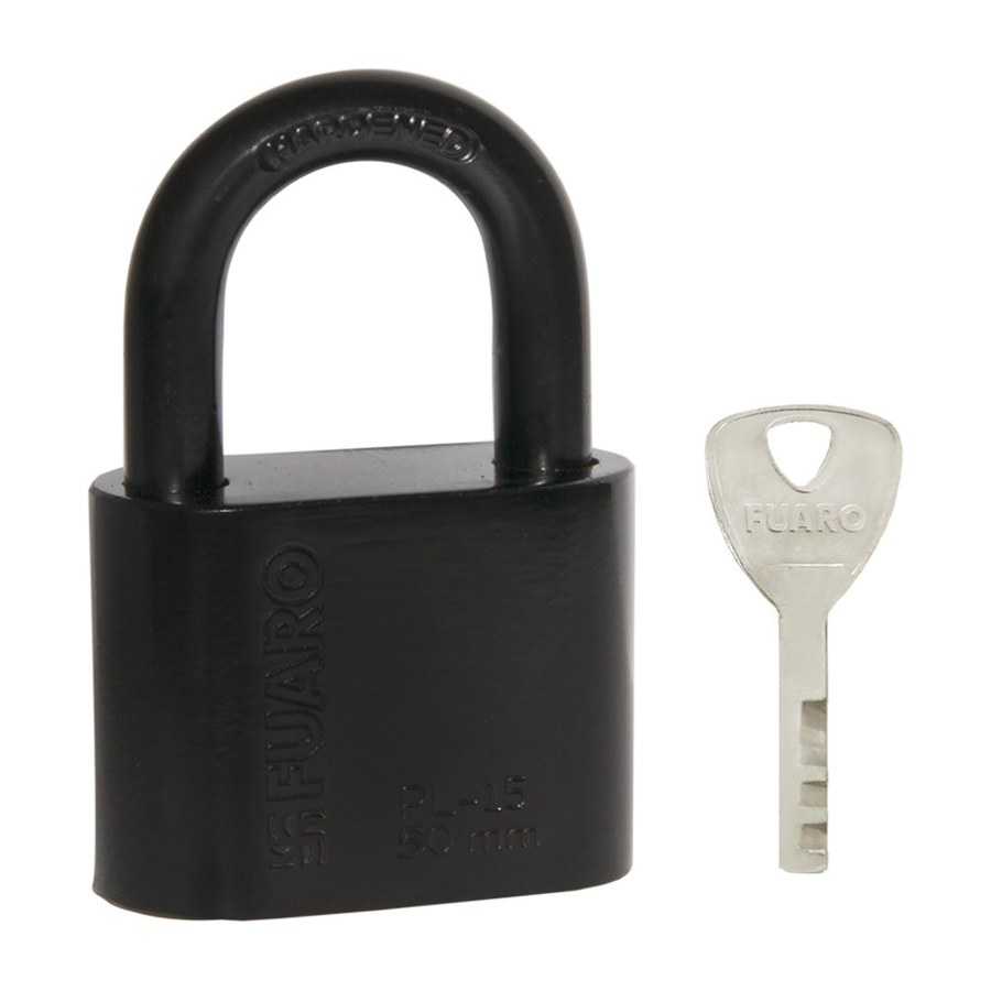Замок навесной PL-WEATHER-1550 Black 4 fin key ( PL-15-50) диск. /блистер
