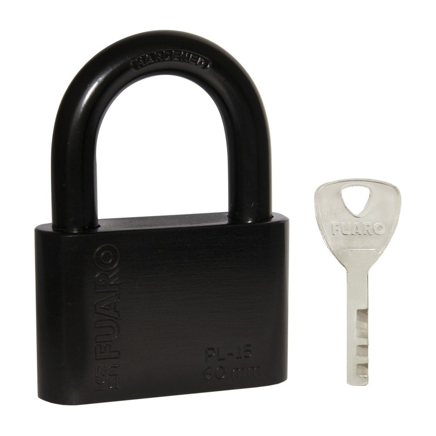 Дверная фурнитура Замок навесной PL-WEATHER-1560 Black 4 fin key ( PL-15-60) диск. /блистер