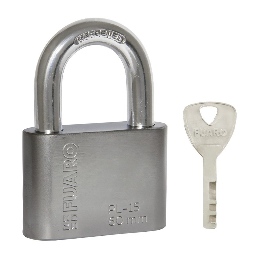 Дверная фурнитура Замок навесной PL-WEATHER-1560 Nickel 4 fin key ( PL-15-60) диск. /блистер