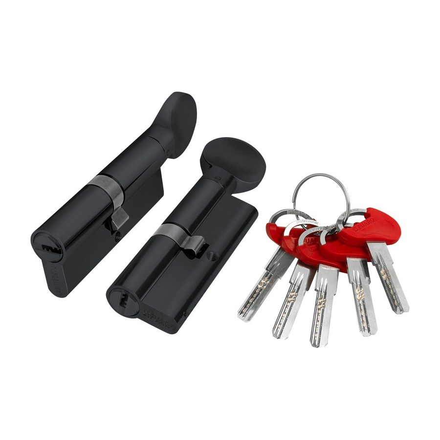 Дверная фурнитура Цилиндровый механизм (D-PRO502/70) D-PRO5002Knob70(30+10+30) BL черный 5Key