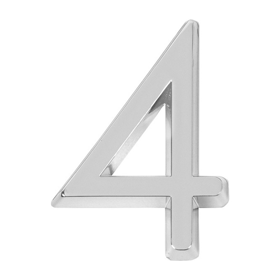 Цифра “4” самоклеящаяся ABS (50х37) (FUARO) CP хром