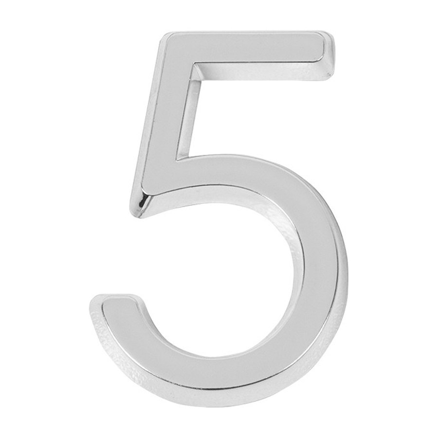 Цифра “5” самоклеящаяся ABS (50х37) (FUARO) CP хром
