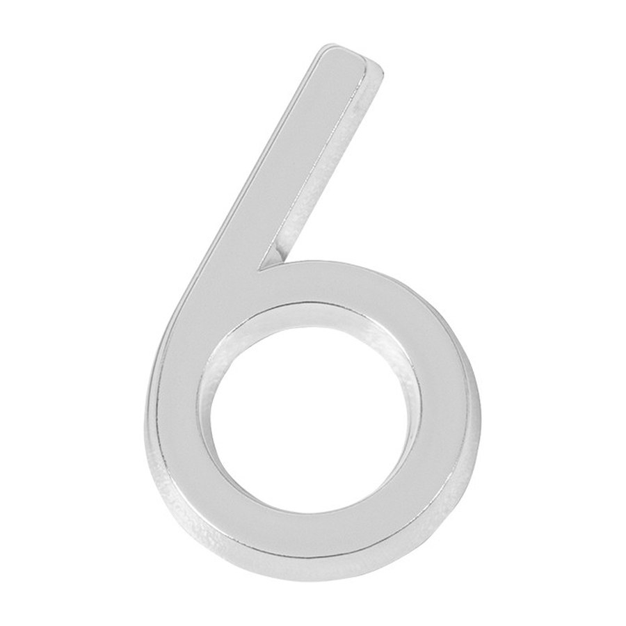 Цифра “6” самоклеящаяся ABS (50х37) (FUARO) CP хром