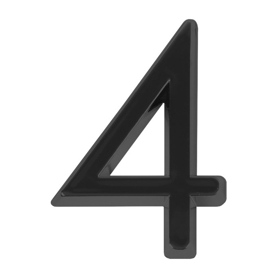 Дверная фурнитура Цифра “4” самоклеящаяся ABS (50х37) (FUARO) BL черный