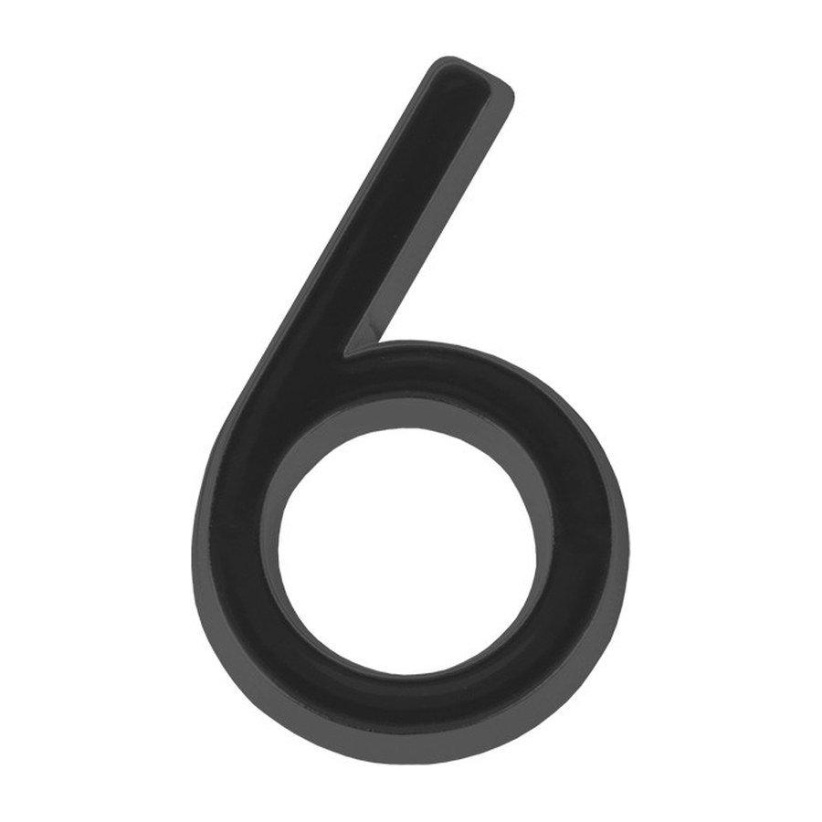 Цифра “6” самоклеящаяся ABS (50х37) (FUARO) BL черный