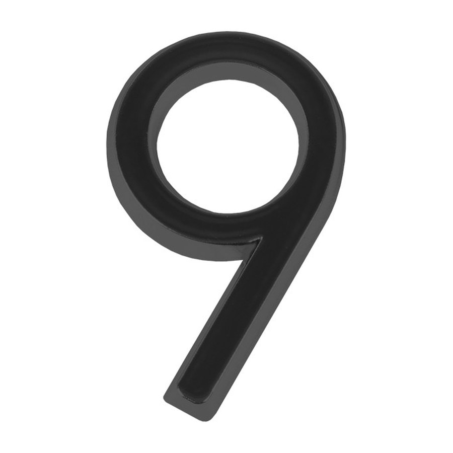 Дверная фурнитура Цифра “9” самоклеящаяся ABS (50х37) (FUARO) BL черный