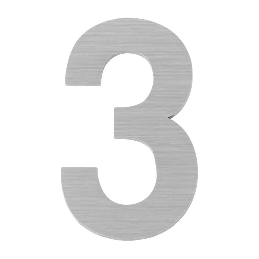 Цифра “3” самоклеящаяся SS304 (50х30) (FUARO) SSC сатинированный хром