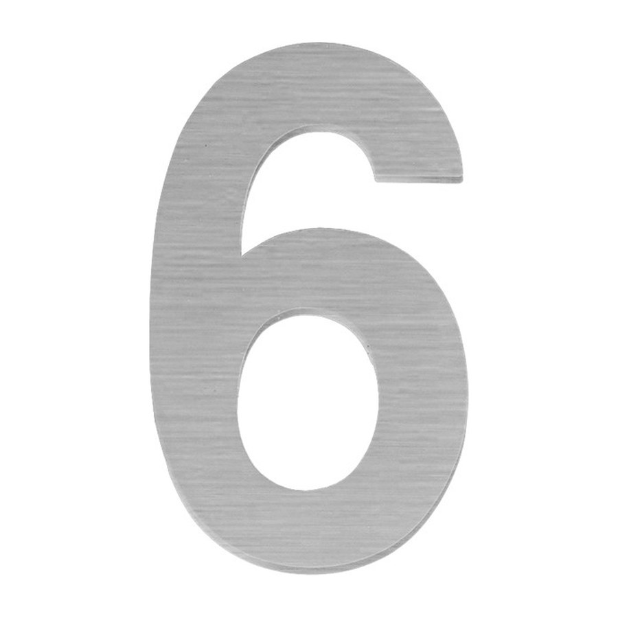 Цифра “6” самоклеящаяся SS304 (50х30) (FUARO) SSC сатинированный хром