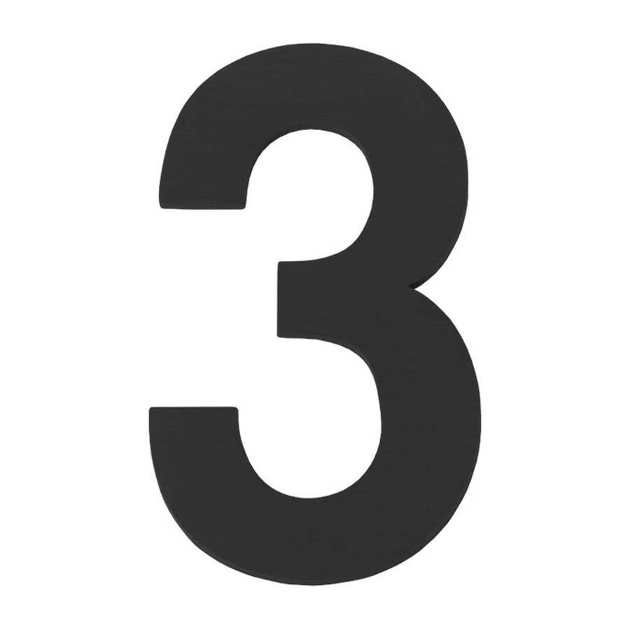 Цифра “3” самоклеящаяся SS304 (50х30) (FUARO) BL черный