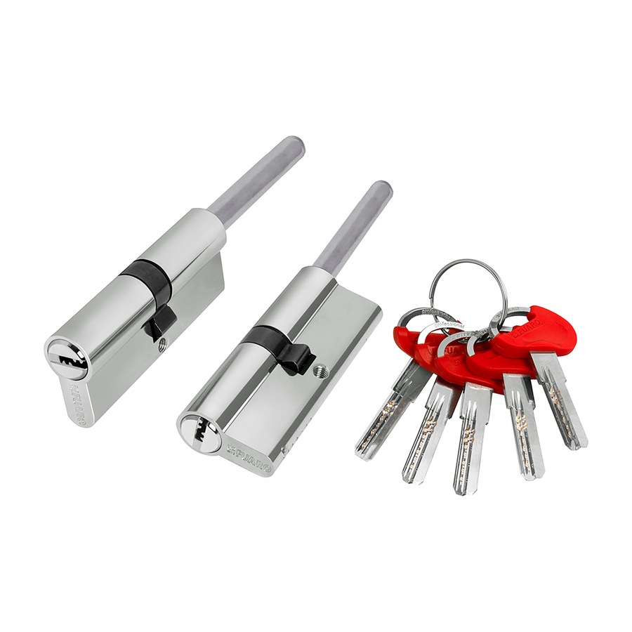 Дверная фурнитура Цилиндровый механизм D-PRO5007 Tang 100 w/k (65+10+25) CP хром 5Key без верт.