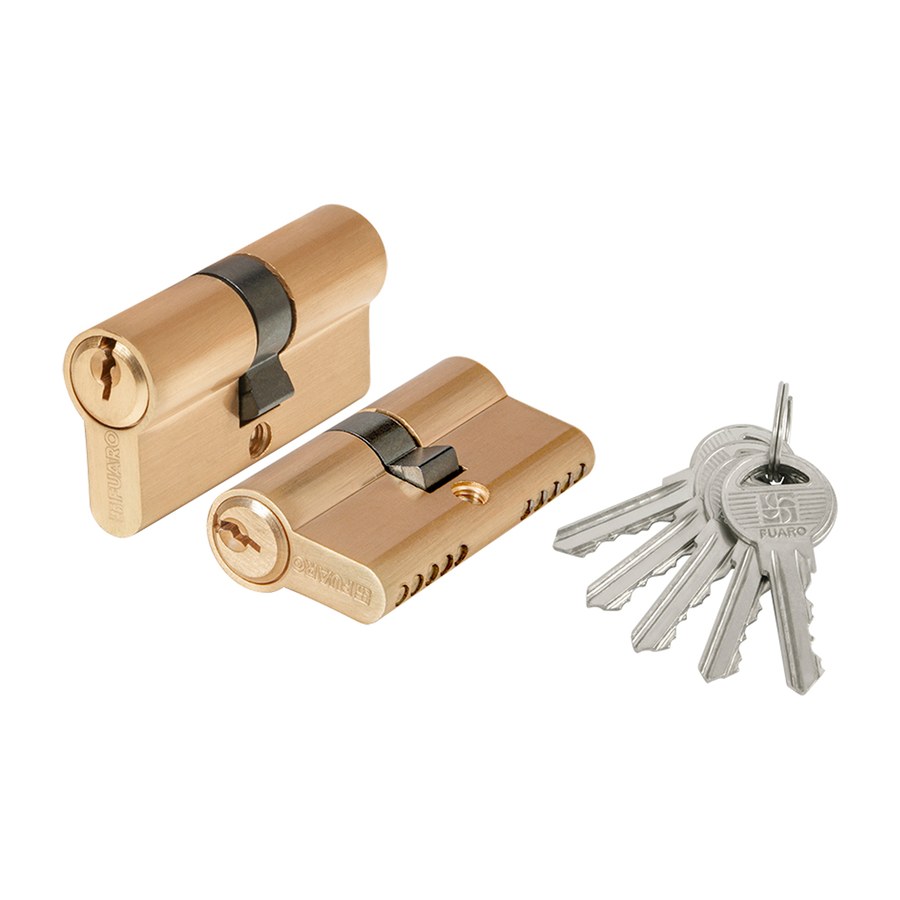 Дверная фурнитура Цилиндровый механизм 1000ZA Key60(25+10+25) SSG сатинированное золото 5Key