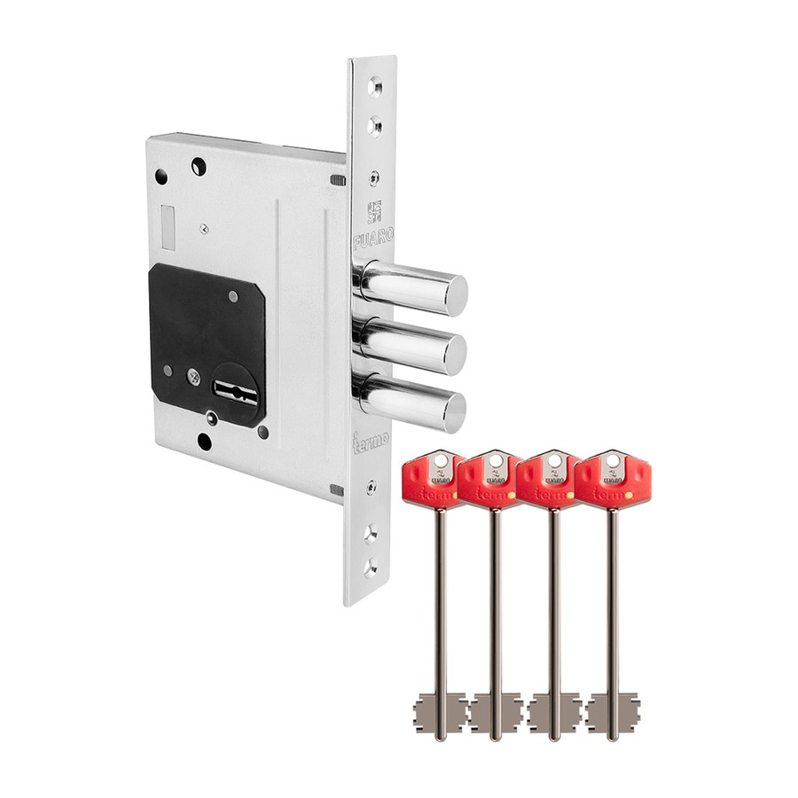 Замок врезной сувальдный TERMO MDV25/S-60.00.3R16 4 key (ключ удл. 120/75 мм)