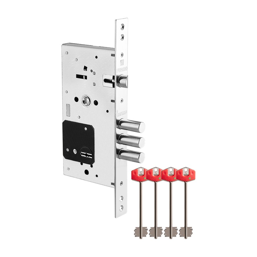 Замок врезной сувальдный TERMO MDV25/S-60.85.3R16 4 key (ключ удл. 120/75 мм)