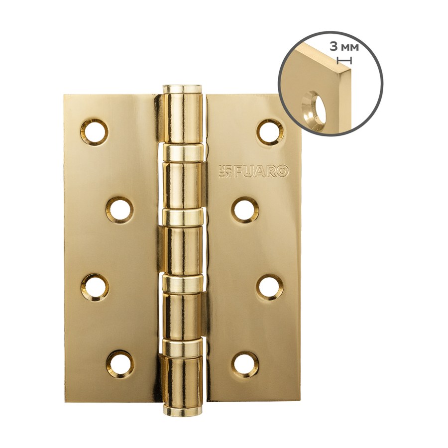 Петля универсальная HEAVY IN4400U GOLD-24 (золото 24K) 100х75х3 мм