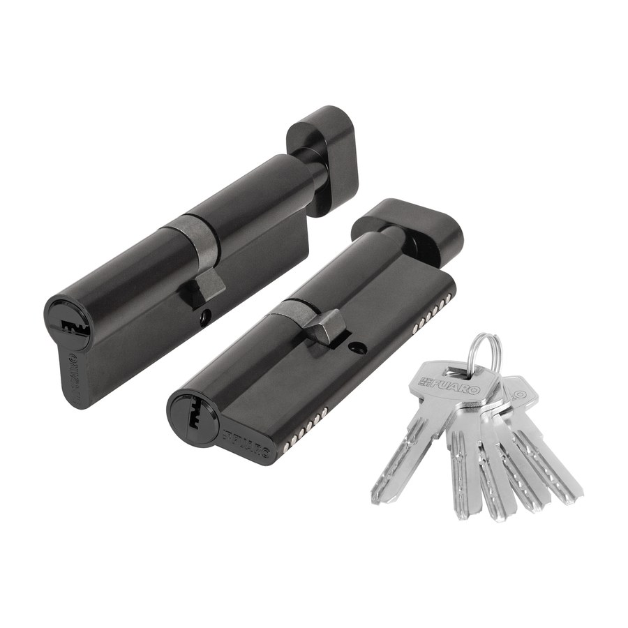 Цилиндровый механизм (200 ZM/100) 2000ZM Knob 100 (60+10+30) BL-24 черный 5Key с вертушкой