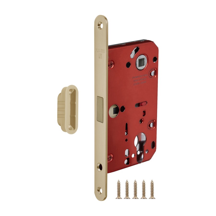 Корпус врезного замка MAGNM85C-50/BL INOX SSG-39 сатин. золото (блистер)