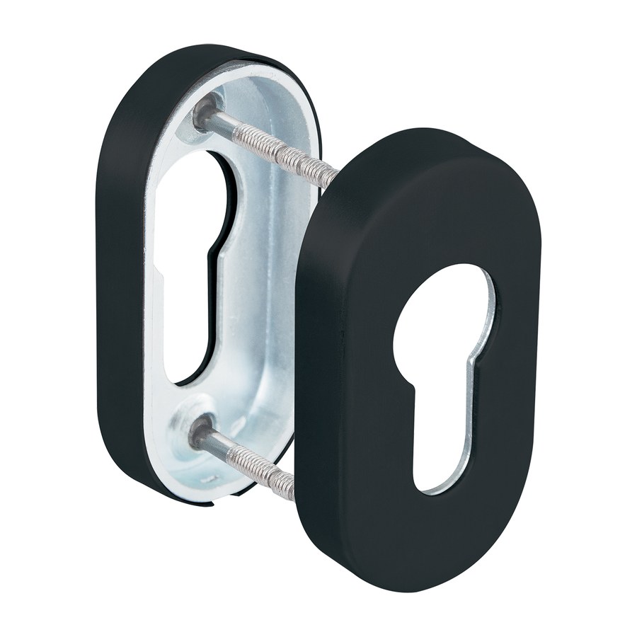 Дверная фурнитура Накладка под цилиндр ET.R.DSS201-02P (DSS-02P-ET) INOX 201 BLACK (овальнове основание)