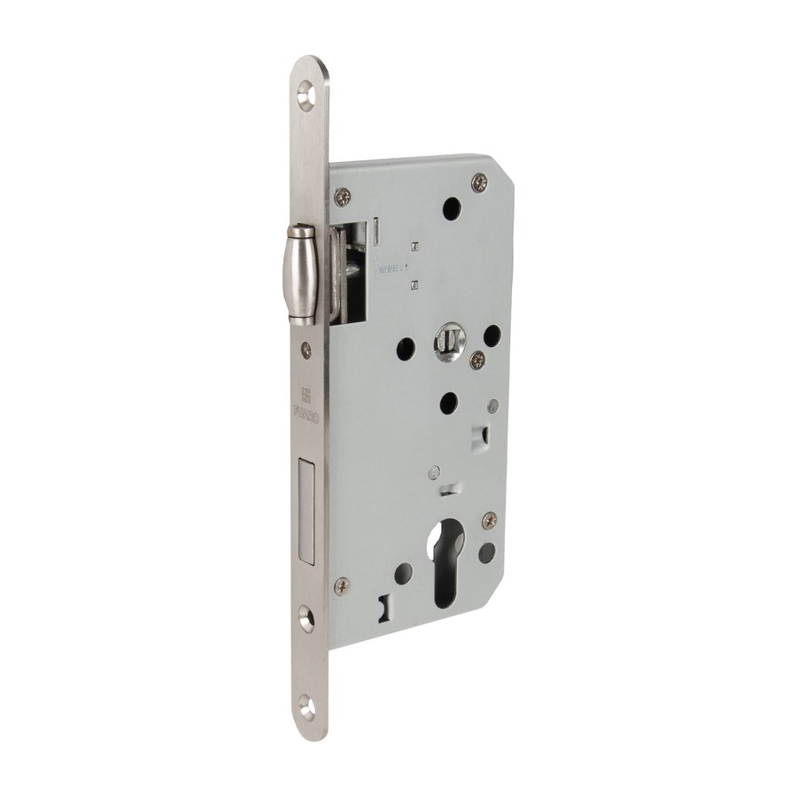 Замок врезной DD.INOX/C-55.72/R с роликовой защелкой (лиц.планка 20 мм)