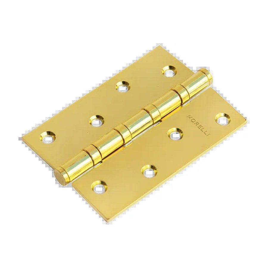 Петля карточная стальная MS 100X70X2.5-4BB PG универсальная, врезная на круглой оси, вес полотна до 40 кг, цвет золото
