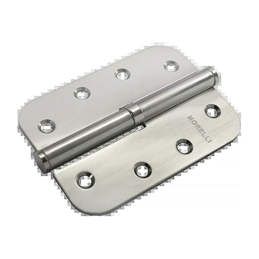 Петля карточная стальная разъемная MSD-C 100X70X2.5 SN L левая без коронки скругленная, врезная на круглой оси, вес полотна до 40 кг, цвет бел.никель