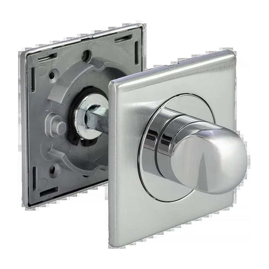 Завертка сантехническая LUX-WC-S1 CSA/CRO на квадратной розетке цвет матовый хром/хром, ЦАМ