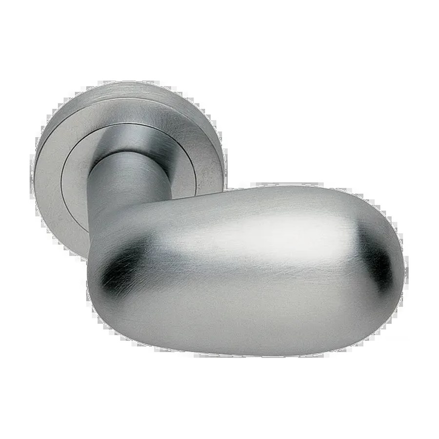 Дверная фурнитура Ручка дверная UOVO R2 CSA раздельная на круглой розетке, цвет матовый хром, латунь
