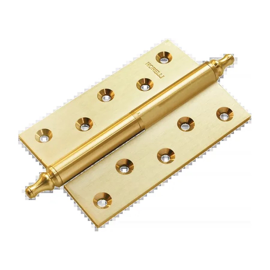 Петля карточная разъемная латунная MB 120X80X3.5 SG L C с короной левая, верзная, вес полотна до 60 кг, цвет матовое золото
