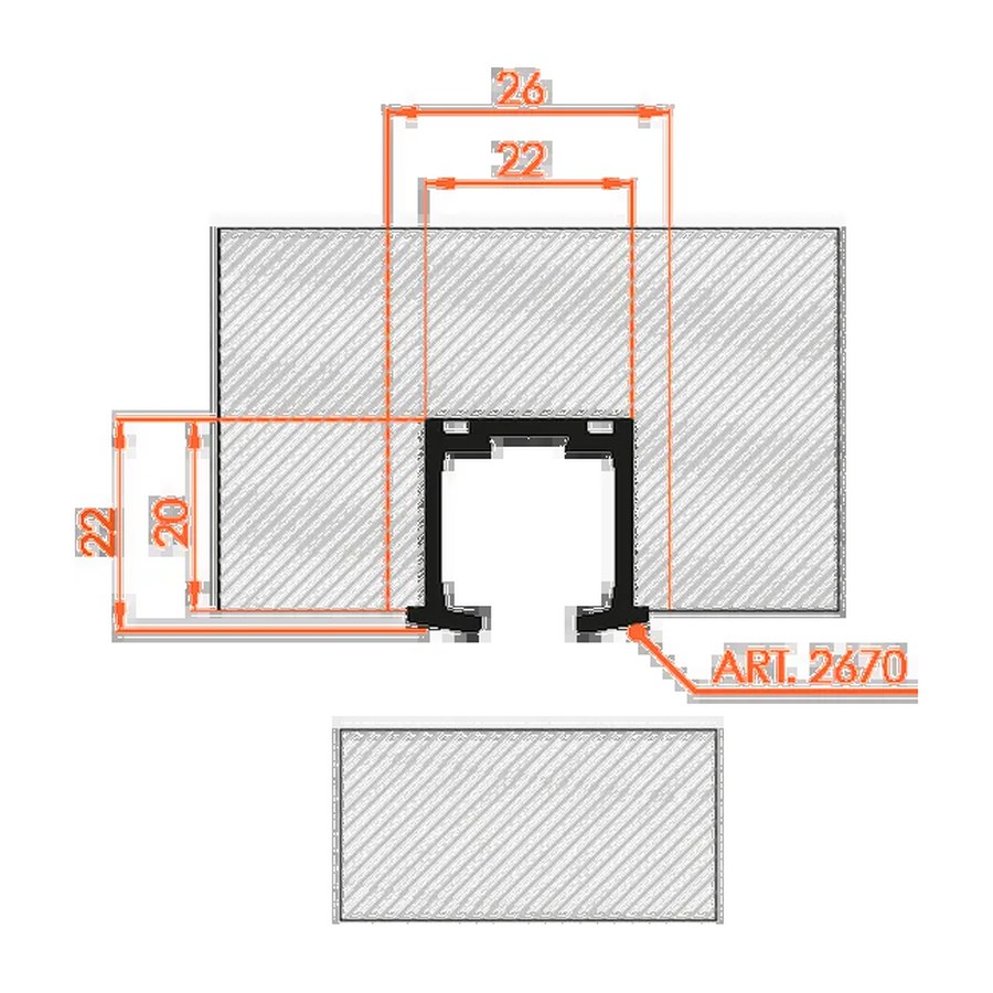 Направляющий профиль TRACK 2670/200, 200 см, до 30 кг