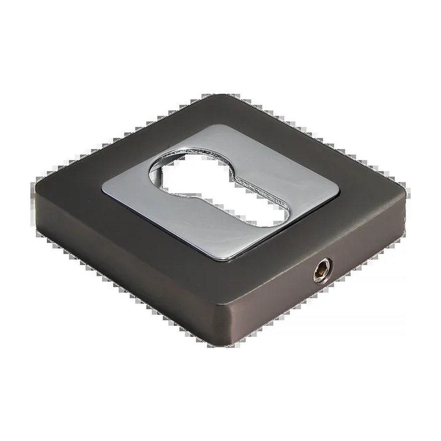Накладка MH-KH-S55 GR/PC квадратная на ключевой цилиндр, цвет графит/хром