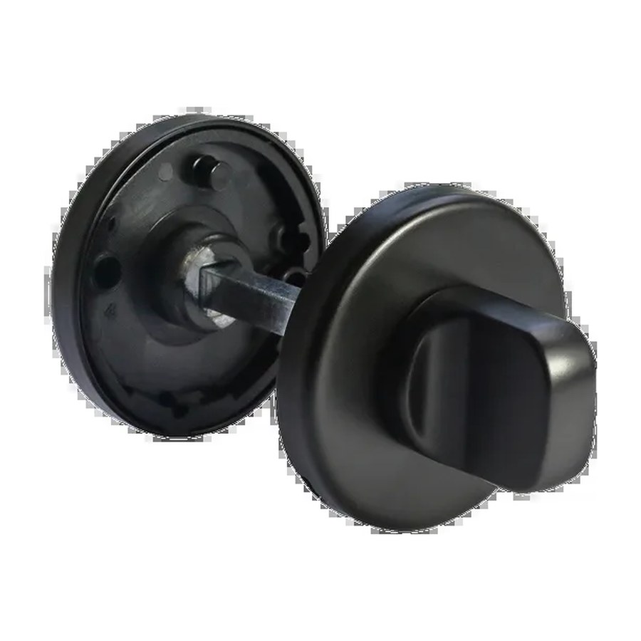 Завертка сантехническая LUX-WC-R5 NERO на круглой розетке цвет черный, ЦАМ