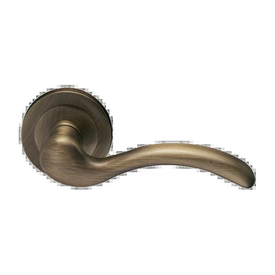 Ручка дверная PATRICIA R2 OBR раздельная на круглой розетке, цвет кофе, латунь
