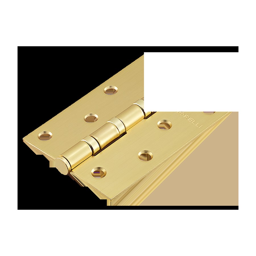 Петля стальная MS 100X70X2.5-4BB MSG универсальная, врезная на круглой оси, вес полотна до 40 кг, цвет матовое сатинированное золото