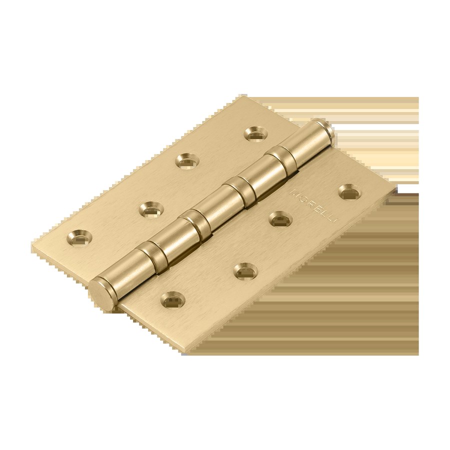 Петля карточная стальная MSN 100X70X2.5-4BB MSG с подшипником универсальная, врезная на круглой оси, вес полотна до 40 кг, цвет матовое сатинированное золото