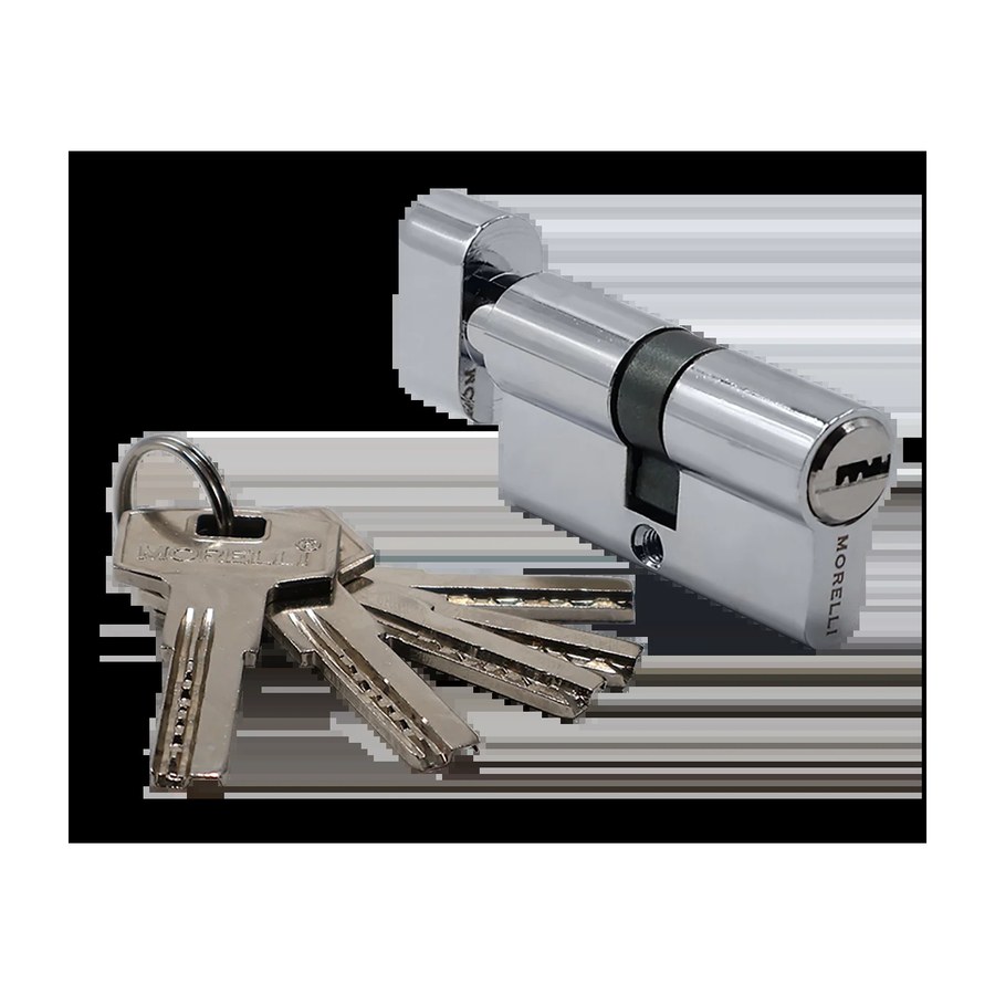 Дверная фурнитура Ключевой цилиндр высокой секретности HS 60CK PC с заверткой (60мм), цвет хром