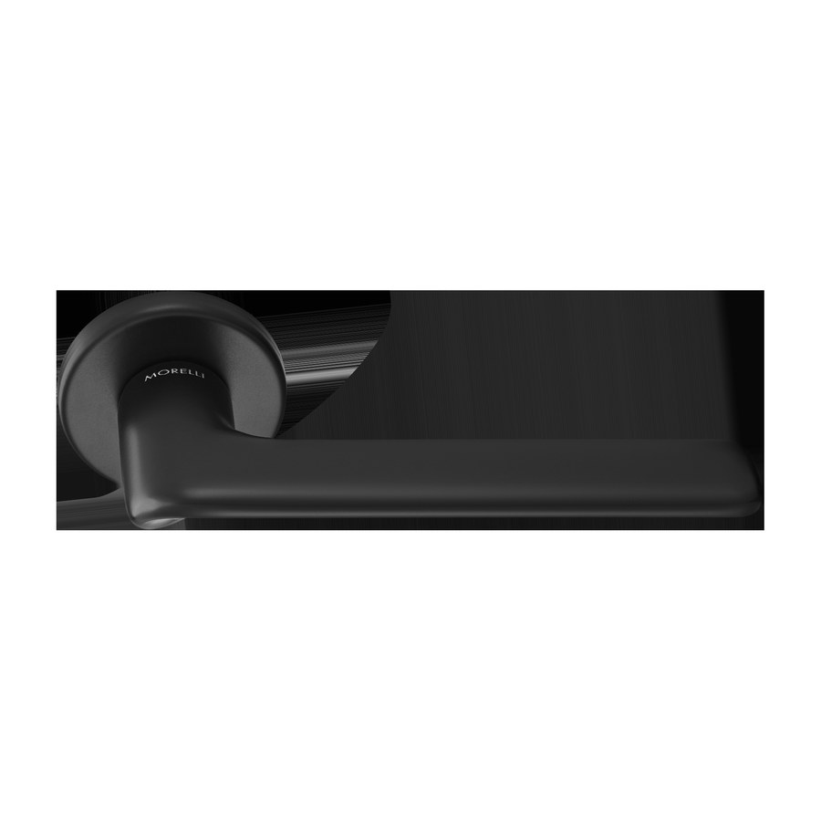 Дверная фурнитура Ручка дверная TOMORROW R6 NERO-ST на круглой розетке цвет черный soft touch