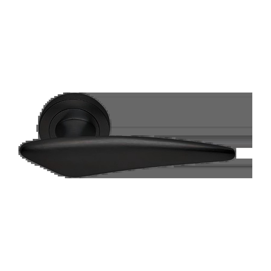 Ручка дверная BOLID R2 NERO-ST на круглой розетке,на круглой розетке цвет черный soft touch