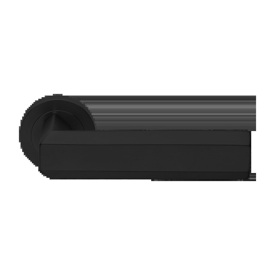 Ручка дверная HARMONY R2 NERO-ST на круглой розетке,на круглой розетке цвет черный soft touch