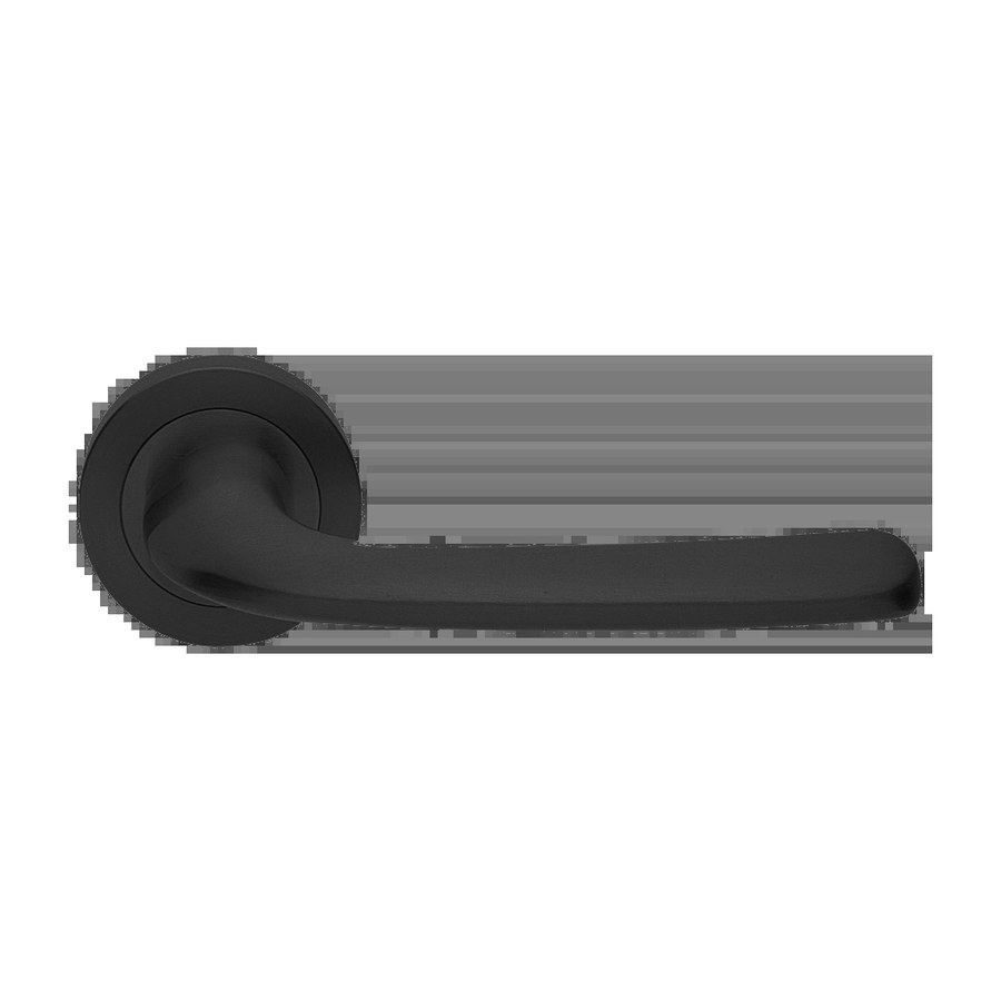 Ручка дверная SAND R2 NERO-ST на круглой розетке,на круглой розетке цвет черный soft touch