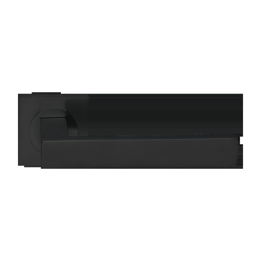 Ручка дверная WATERFALL S2 NERO-ST на квадратной розетке цвет черный soft touch