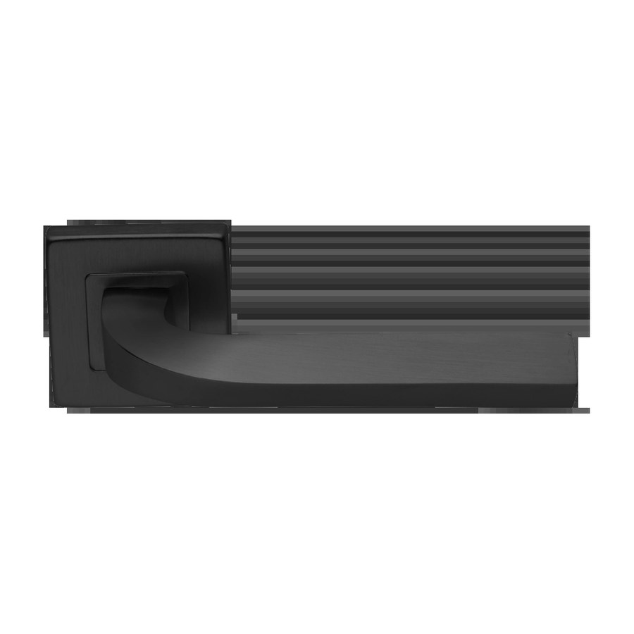 Ручка дверная TENDER S3 NERO-ST на квадратной розетке цвет черный soft touch