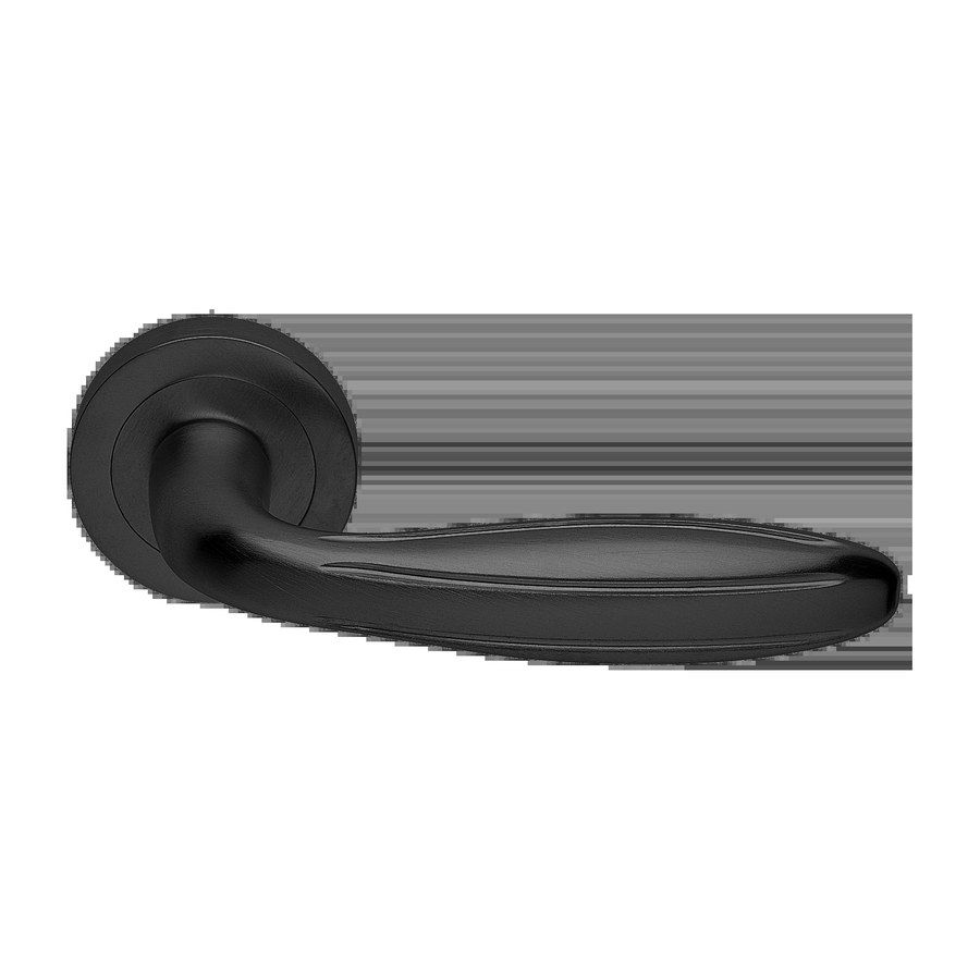 Ручка дверная BUD R2 NERO-ST на круглой розетке,на круглой розетке цвет черный soft touch