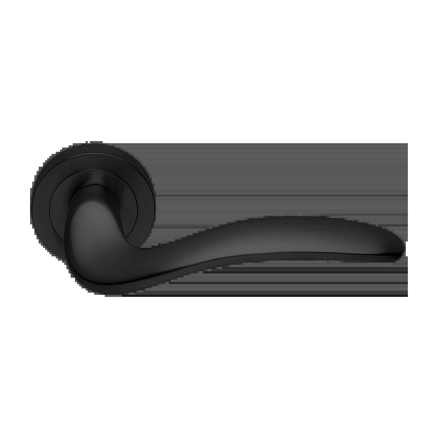 Ручка дверная COBRA R2 NERO-ST на круглой розетке,на круглой розетке цвет черный soft touch
