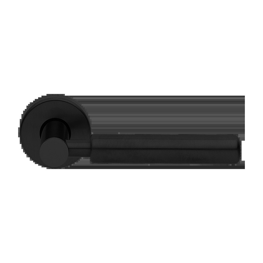 Дверная фурнитура Ручка дверная CLOUD R3 NERO-ST на круглой розетке цвет черный soft touch